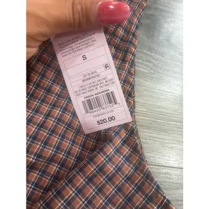 wild fable Rust Plaid Smocked Halter Peplum Tank thumbnail 2