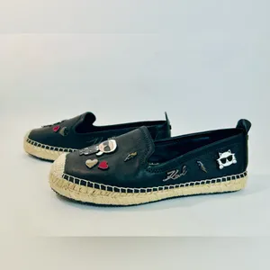Karl Lagerfeld Paris Women's Michaela Embellished Slip-On Espadrille Flats 7.5 thumbnail 3
