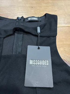 Missguided Black Cutout Bodycon Midi Dress Size 6 Sleeveless Cocktail Party thumbnail 8