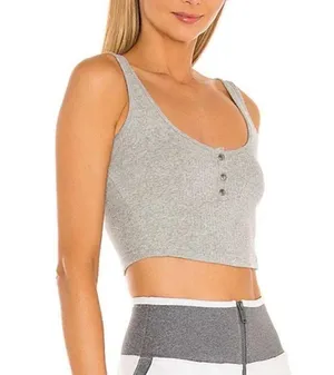 FP Movement Luxe Rib Snap Cropped Tank Gray Size Small thumbnail 2