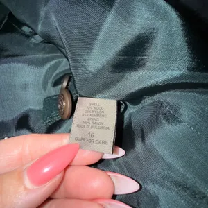 Vtg Wool Cashmere‎ Blend Blazer Dark Green Women 16 Pea Coat Single Breasted thumbnail 4