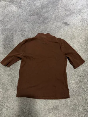 Zara Brown Ribbed Mockneck Tee thumbnail 3