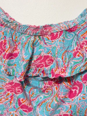 Lilly Pulitzer Tropical Jellyfish Strapless Top Size XL Vacation beach thumbnail 5