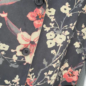 Floral‎ Vegan Suede Jacket L Bohemian Boho Chic Artsy Whimsigoth Dark Feminine thumbnail 5