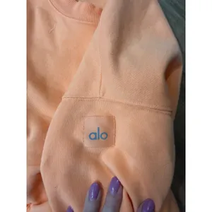 Alo Yoga Cropped Sweatshirt Orange Long Sleeve Crew Neck Pullover XS thumbnail 2