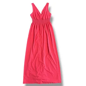 Old‎ Navy Coral Pink Sleeveless Smocked Waist Maxi Dress Women’s Medium Cotton thumbnail 5