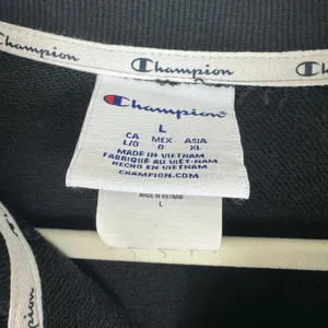 Champion‎ Black Cotton Blend 1/4 Zip Mock Neck Pullover Sweatshirt Size L thumbnail 4