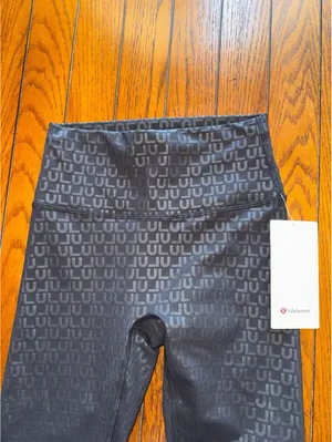Lululemon Wunder Train No Line High Rise 25” Lulu Stack Emboss Black Size 6 NWT thumbnail 4