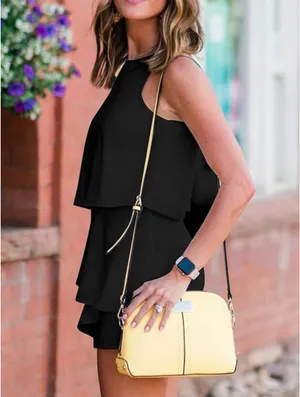 Dokotoo Sleeveless Chiffon Ruffle Jumpsuit Romper thumbnail 4