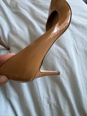 J.Crew Women's Patent Leather Pointed Toe D'Orsay Pumps, 3” Heels Tan thumbnail 6