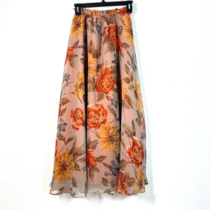 L Skirt Floral Skirt Chiffon Cottagecore Romantic Croquet Fairycore Vintage 90's thumbnail 2