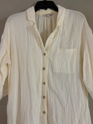 Madewell Lightestspun Cover-Up Maxi Shirtdress Lighthouse Small thumbnail 6