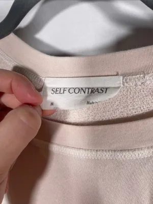 Self Contrast Womens Light Pink Crewneck Sweatshirt Medium thumbnail 2