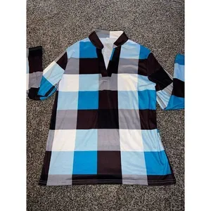 Women's casual cotton long sleeve plaid top‎ size large thumbnail 2