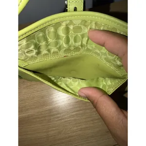 Coach Lime Green Pistacho Soho Signature Leather Wristlet Vintage Clutch Y2K M thumbnail 4