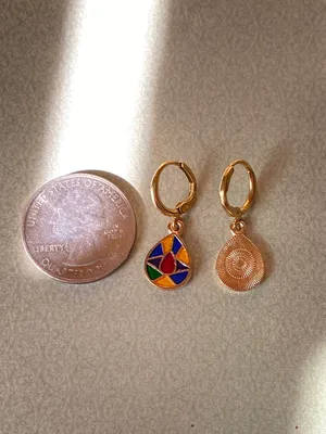 Handmade stained glass look earrings💛 thumbnail 7