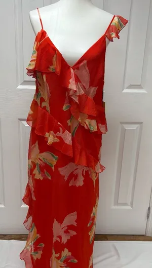 Future Collective‎ Ruffle Ankle Length Dress - Size L - NEW With Tag in Bag. thumbnail 1