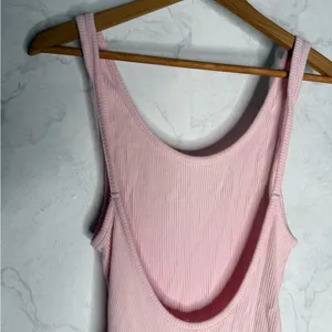 Urban Outfitters pink ribbed low back bodysuit thumbnail 5