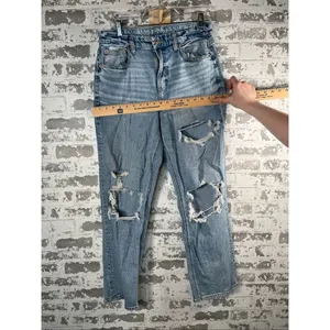 American Eagle | women curvy 90’s straight distressed denim thumbnail 5