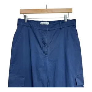 Abercrombie & Fitch Womens Cargo Pants Wide Leg Cropped Blue Size M‎ thumbnail 3