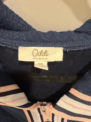 Oddy Textured Quarter Zip Pullover and Wide Leg Pants Matching Loungewear Set Navy / Midnight Blue thumbnail 6