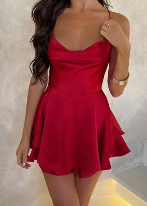 Spaghetti Strap Amazon Dress Red thumbnail 1