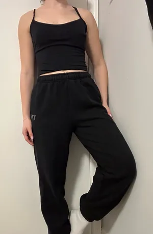 TNA Aritzia Black Sweatpants Cozy Fleece thumbnail 1