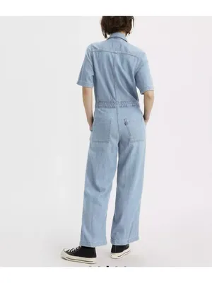 New Levi's L Short Sleeve Heritage Jumpsuit Large Regular Glad to Meet You Light thumbnail 3