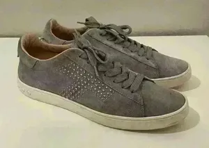 Tod's Trainers Sneakers Womens Beige Suede Studded Low Top Lace Up Size 7.5‎ thumbnail 1