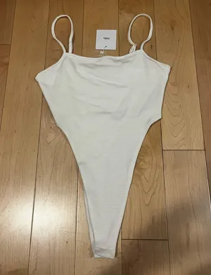 Adika White High Cut Bodysuit thumbnail 1