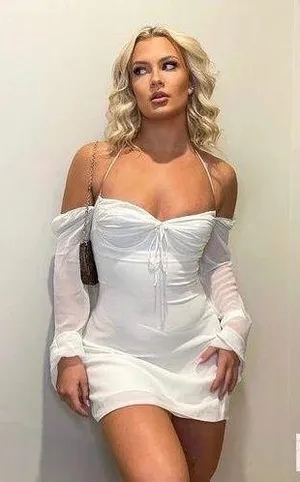 House Of CB NWT BABYDOLL IVORY CHIFFON HALTER MINI DRESS thumbnail 6