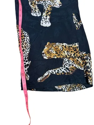 H&M Wide Leg Pull on Tiger Print Pants Black Medium thumbnail 5