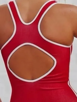 Free People Movement Powerplay Bodysuit in Victory Red. Size XS/S thumbnail 3