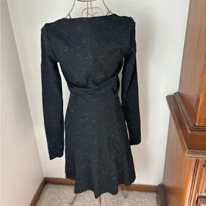 Aritzia Wilfred Zip Front Fit Flare Dress Black Long Sleeve Size S thumbnail 7