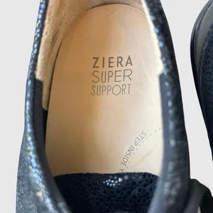 Ziera Alley 40W Black Textured Leather Lace Up Comfort Shoes Super Support thumbnail 8