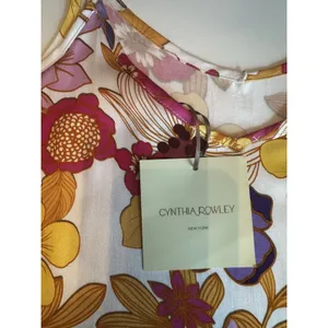 Cynthia Rowley Floral Summer Spaghetti Strap Tank Top Boho Festival Sz Small NWT thumbnail 4