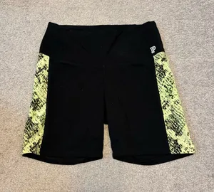Victoria's Secret PINK Black and Neon Green Snake Print Biker Shorts thumbnail 1