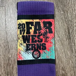 Purple & Black 2017 Far Westerns Volleyball Crew Socks thumbnail 4