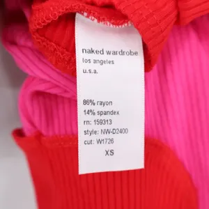 Naked Wardrobe Pink Red Colorblock Ribbed Midi Dress Womens XS thumbnail 5