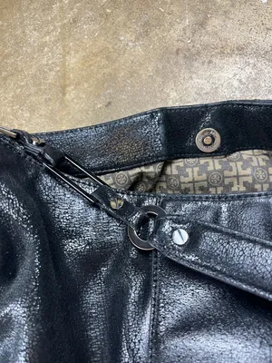 Tory Burch Cracked Leather Hobo Shoulder Bag with Gunmetal Hardware thumbnail 12