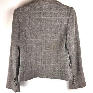 Womens Blazer Size US 8 EU 38 Gray Herringbone H&M Wool‎ Blend Jacket thumbnail 2