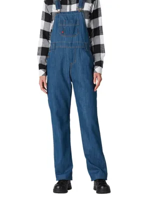 NWT DICKIES Women's Relaxed Fit Bib Overalls Medium Wash Blue Small thumbnail 2
