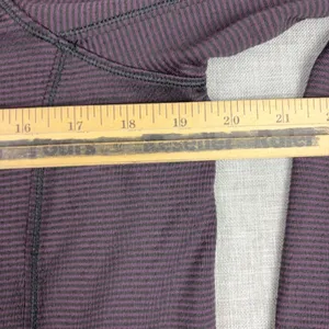 Athleta Hoodie Womens Small Purple Striped High Neck Pullover Thumbholes Knit thumbnail 6