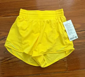 NWT Lululemon Hotty Hot Yellow High Rise Shorts 4” Lined thumbnail 1