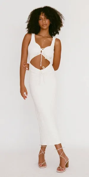 Sabo Skirt White Midi Dress thumbnail 3