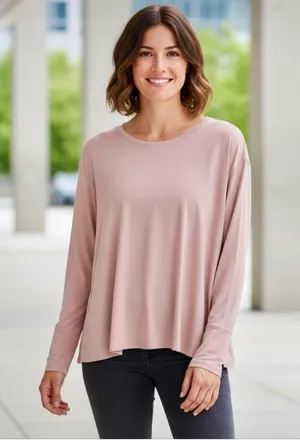Lululemon Modal Relaxed Fit Long Sleeve Shirt Misty Shell Size 12 NWT thumbnail 1