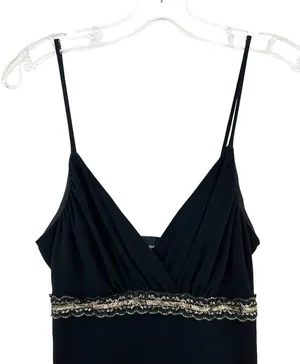 Vintage Y2K Taboo Black Gold Mini Dress Sz M thumbnail 2