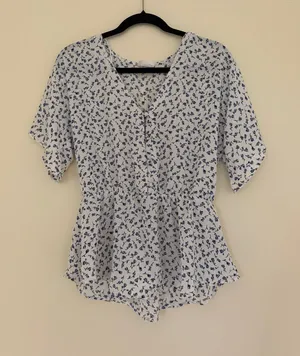 Sienna Sky Floral Blouse- Blue/white/medium thumbnail 1