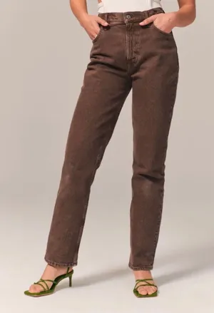 Abercrombie & Fitch Brown 90s High-rise Jeans thumbnail 1