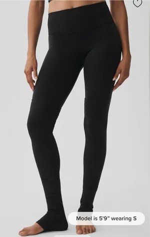 ALO Yoga Black High-Rise Performance Leggings. Goddess Legging. thumbnail 1